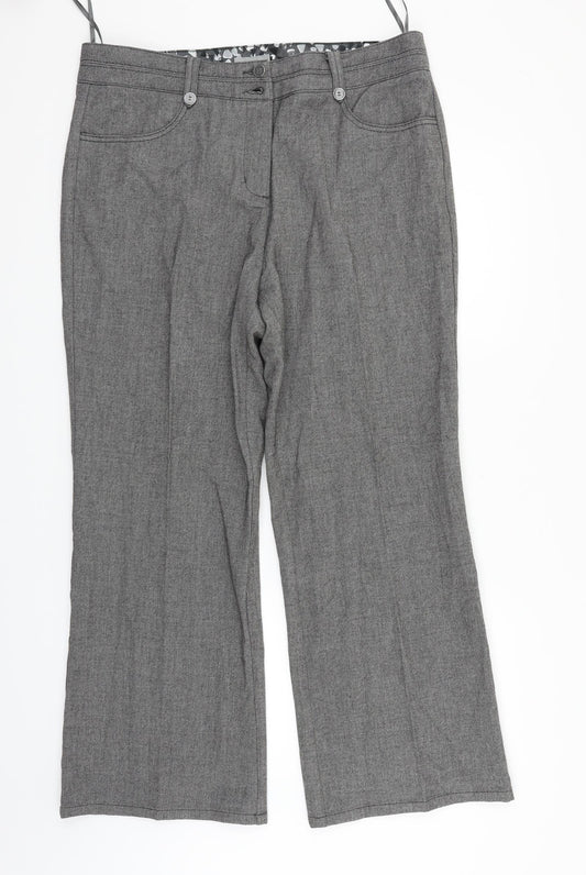 Per Una Womens Grey   Trousers  Size 16 L29 in