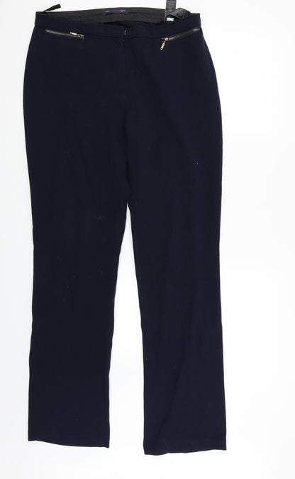 Womens UK Size 12 Marks and Spencer Regular Fit  Blue Trousers