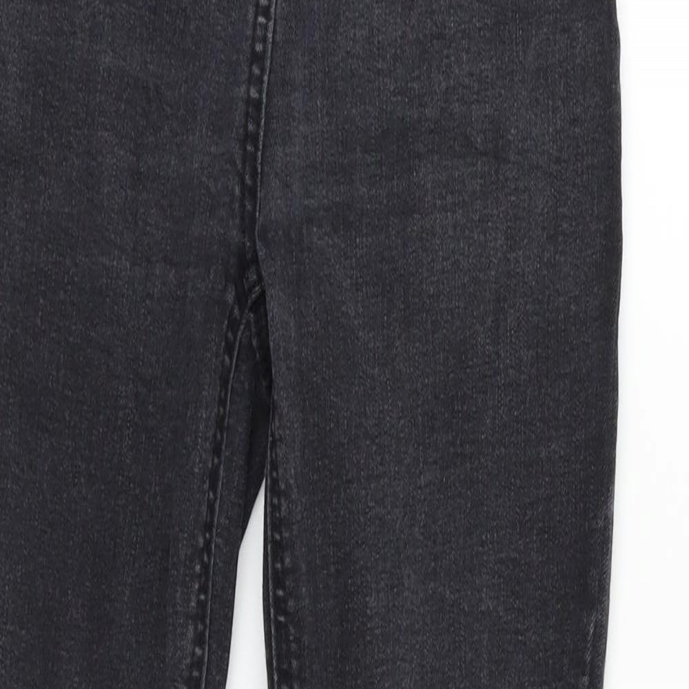 Womens UK Size 8 Papaya Regular Fit Straight Black Jeans