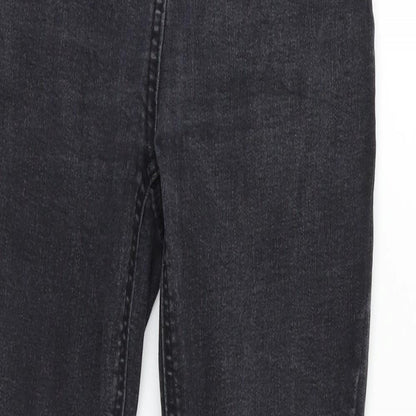Womens UK Size 8 Papaya Regular Fit Straight Black Jeans