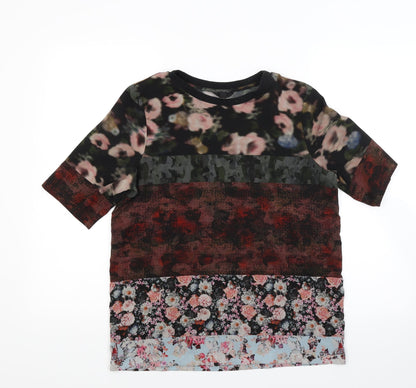 Womens UK Size 8 Topshop Multicoloured Basic T-Shirt