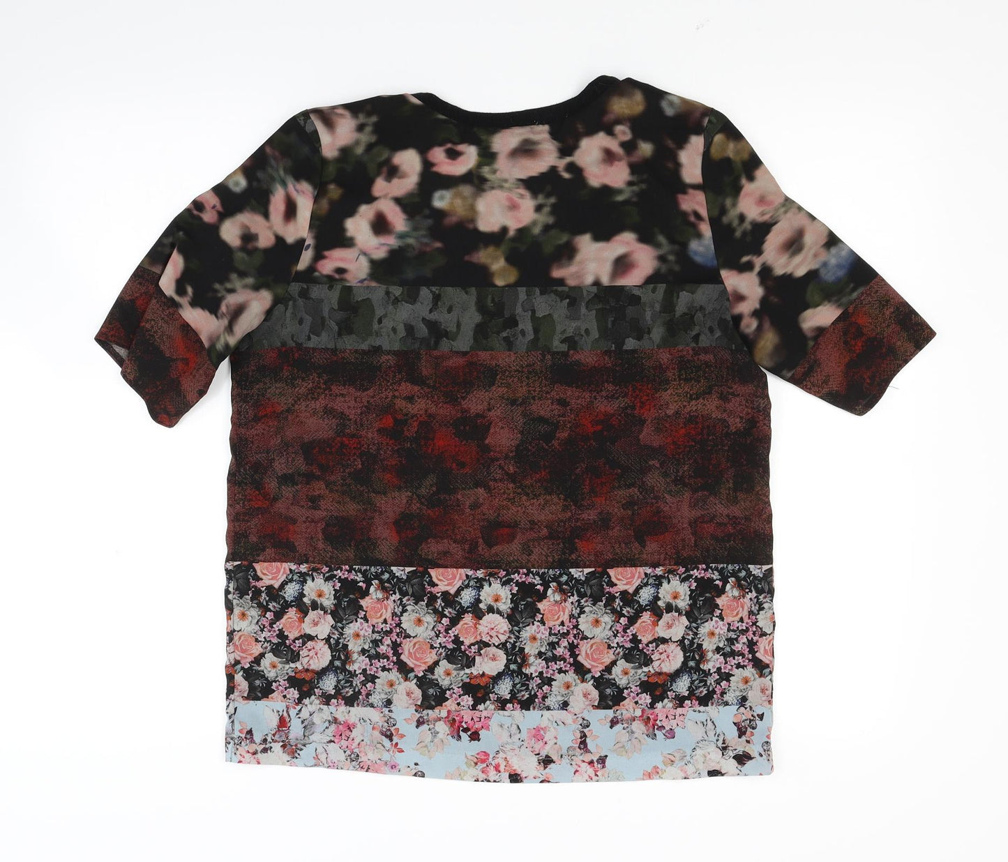 Womens UK Size 8 Topshop Multicoloured Basic T-Shirt