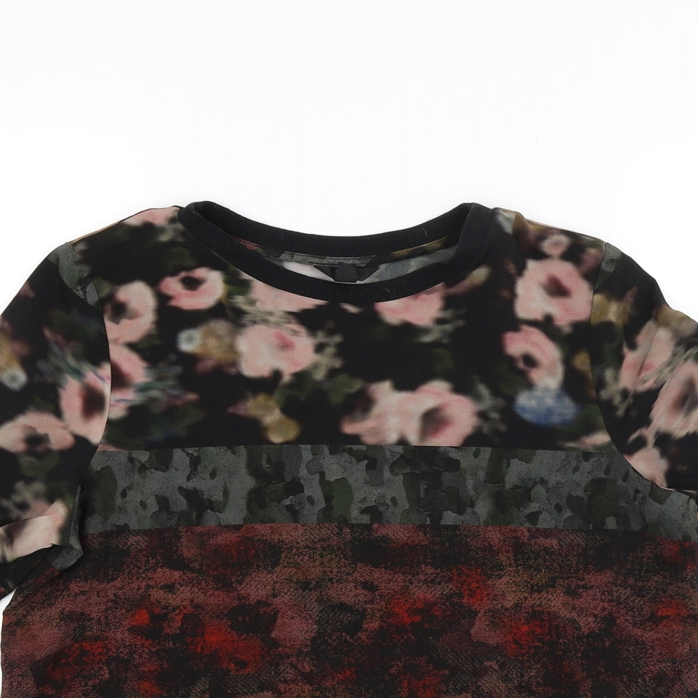 Womens UK Size 8 Topshop Multicoloured Basic T-Shirt