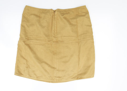 Marks and Spencer Womens Yellow   Mini Skirt Size 34 in