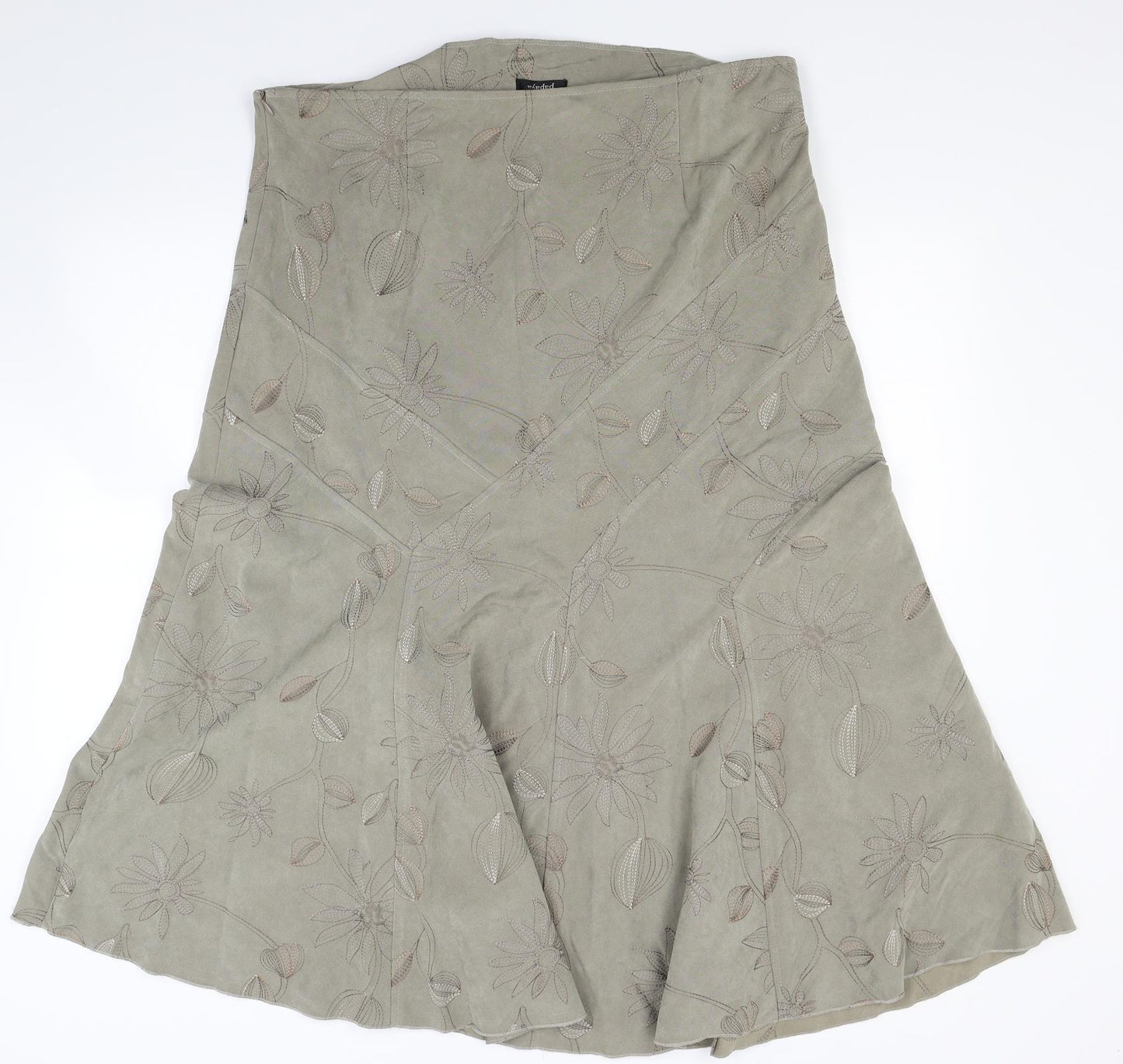 Papaya Womens Green Floral  Flare Skirt Size 34 in