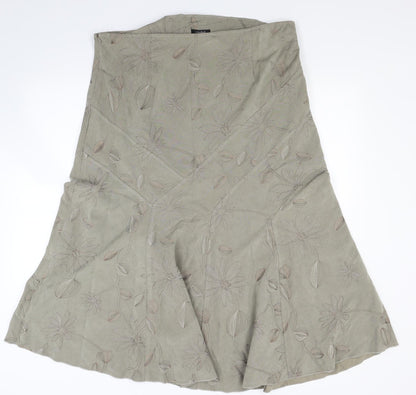 Papaya Womens Green Floral  Flare Skirt Size 34 in