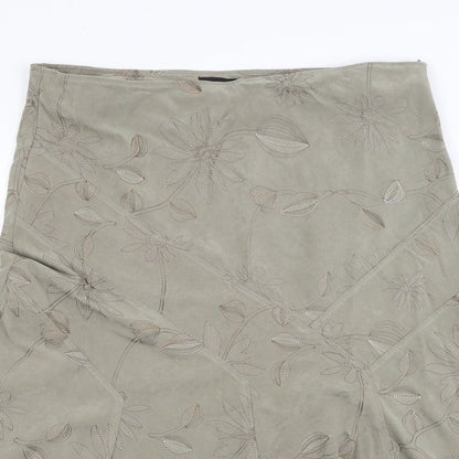 Papaya Womens Green Floral  Flare Skirt Size 34 in