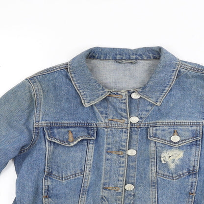 Topshop Womens Blue  Denim Jacket Coat Size 8