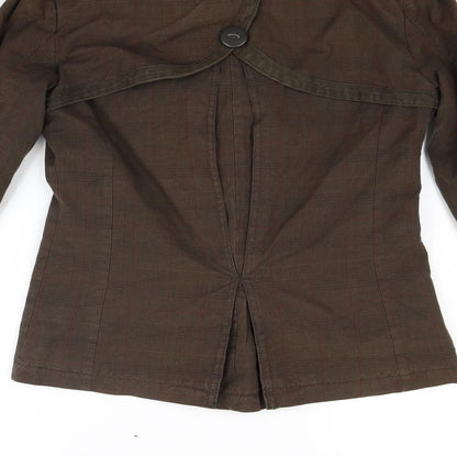 Crafted Womens Brown Check  Jacket Coat Size M