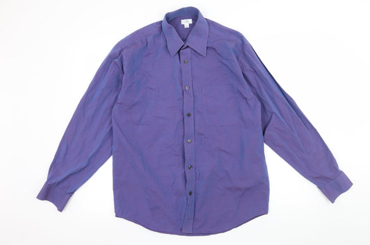 Tesco Mens Purple    Button-Up Size 15