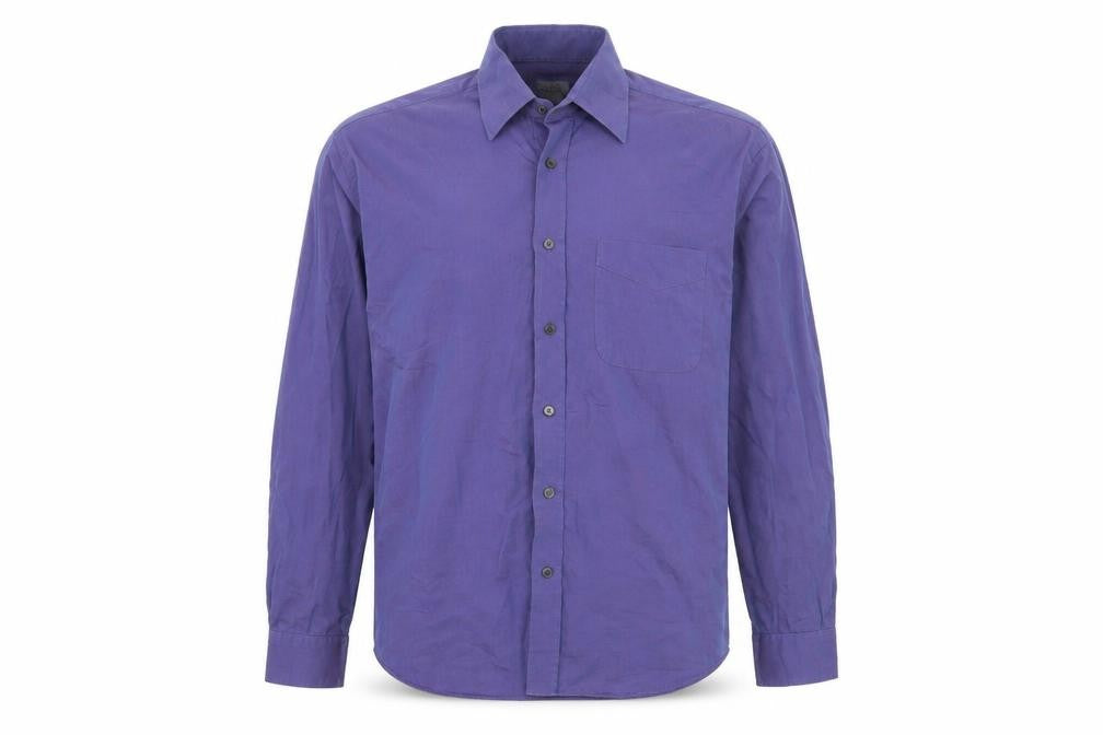 Mens UK Size 15 Tesco Purple  Button-Up Long Sleeve Casual Shirt