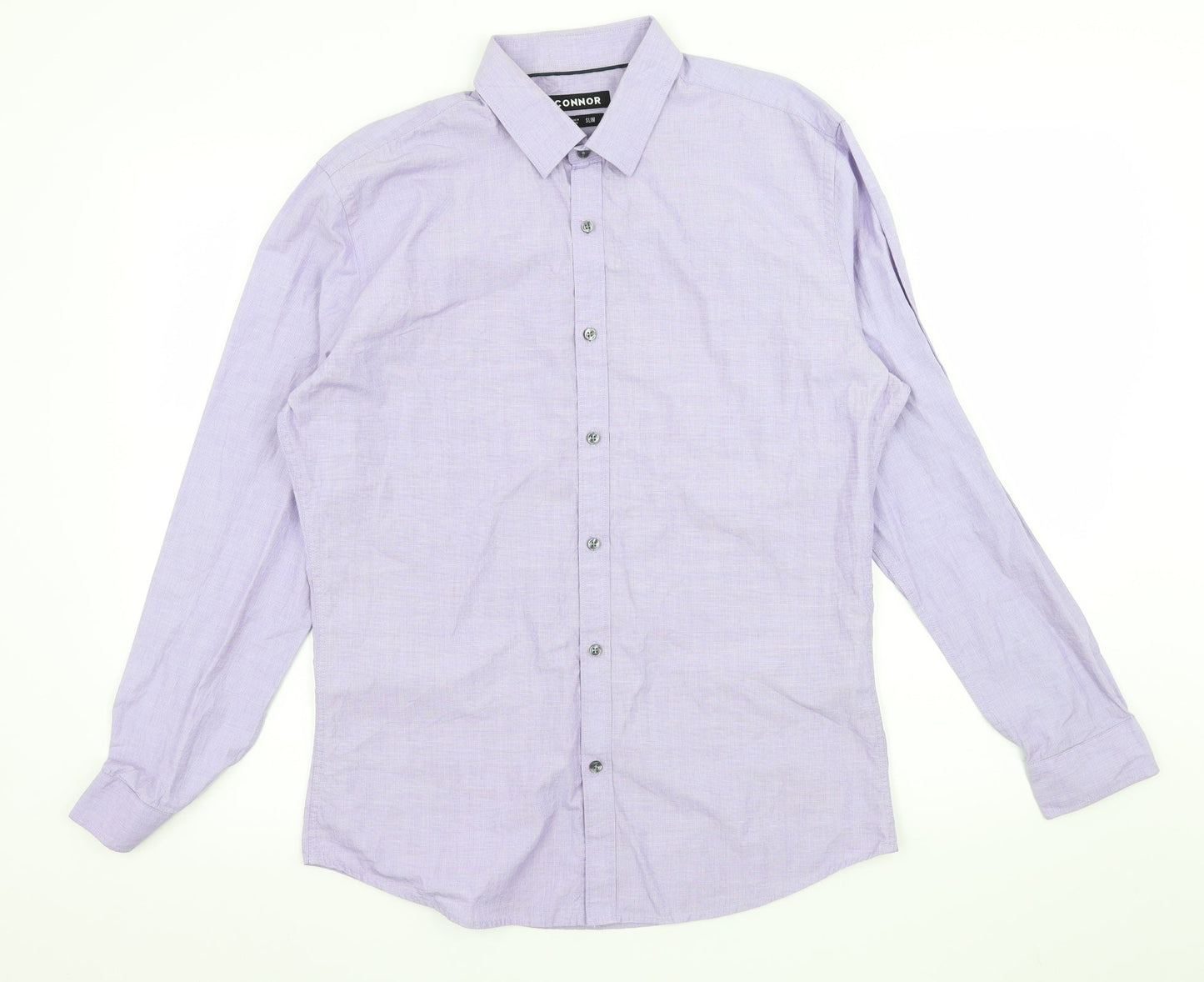 Mens UK Size M Connor Purple  Button-Up Long Sleeve Casual Shirt