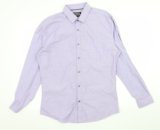 Mens UK Size M Connor Purple  Button-Up Long Sleeve Casual Shirt