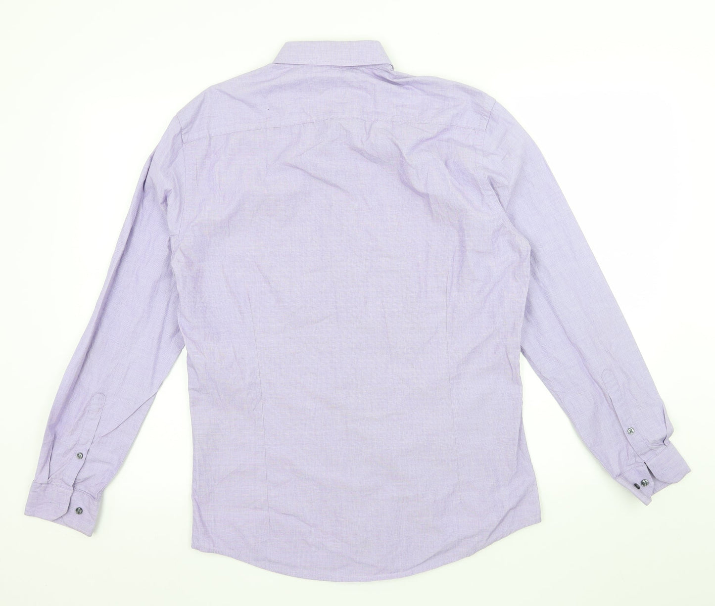 Mens UK Size M Connor Purple  Button-Up Long Sleeve Casual Shirt