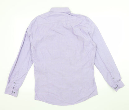 Mens UK Size M Connor Purple  Button-Up Long Sleeve Casual Shirt