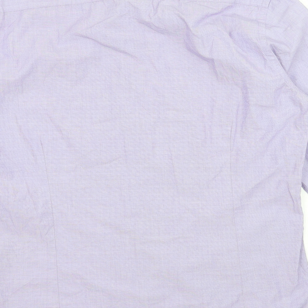 Mens UK Size M Connor Purple  Button-Up Long Sleeve Casual Shirt