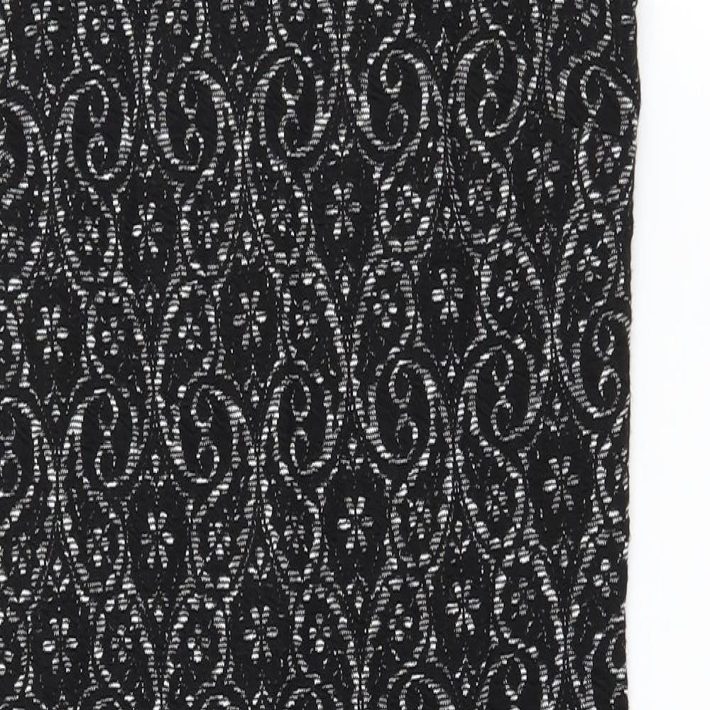 NEXT Womens Black Geometric Jersey Bodycon  Size 8