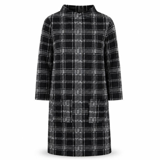 Tu Womens Black Check Jersey A-Line  Size 8