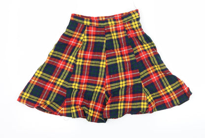 The Fashion Pirate Womens Multicoloured Check  Flare Skirt Size 26 in