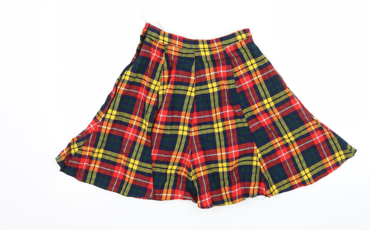 The Fashion Pirate Womens Multicoloured Check  Flare Skirt Size 26 in