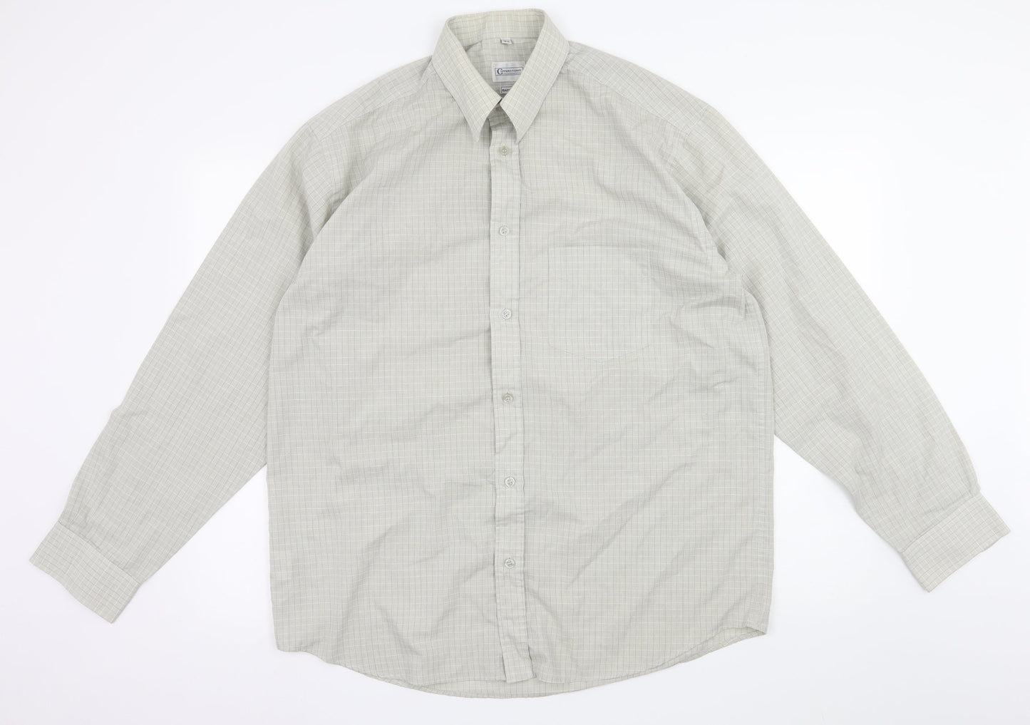 Copper Stone Mens Grey Check   Polo Size 16.5