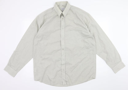 Copper Stone Mens Grey Check   Polo Size 16.5