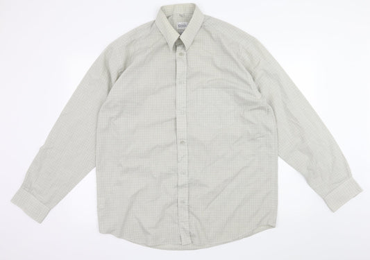 Copper Stone Mens Grey Check   Polo Size 16.5