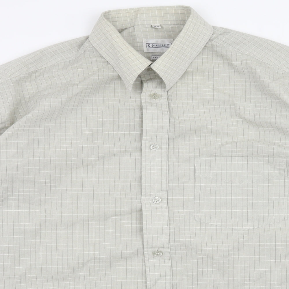 Copper Stone Mens Grey Check   Polo Size 16.5