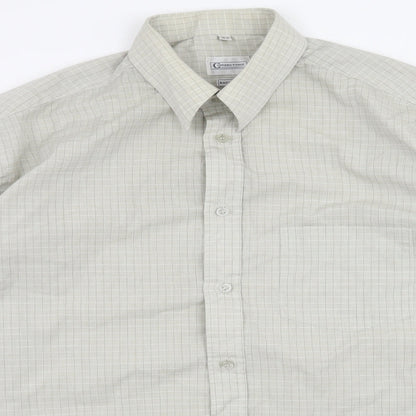 Copper Stone Mens Grey Check   Polo Size 16.5