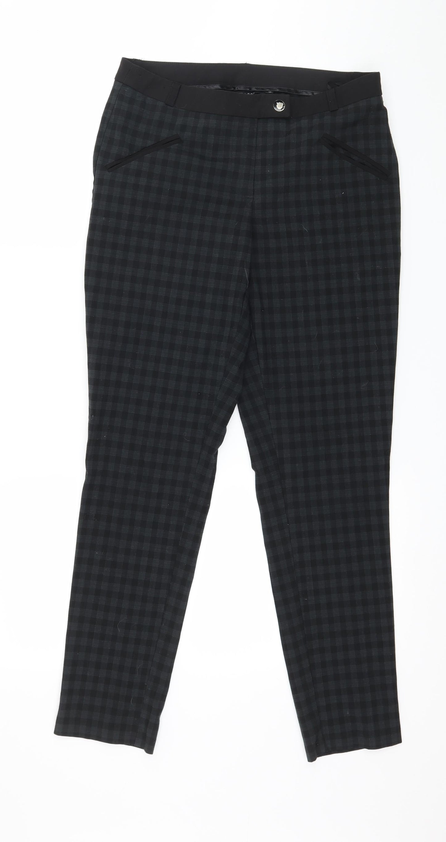 New Look Womens Green Check  Trousers  Size 10 L27 in