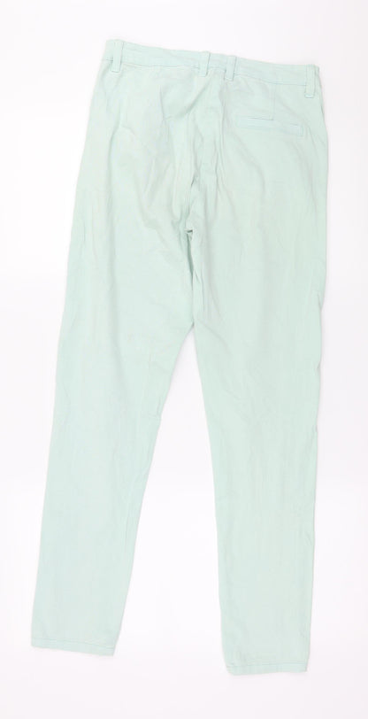 Womens Womens Green  Denim Trousers  Size 8 L29 in