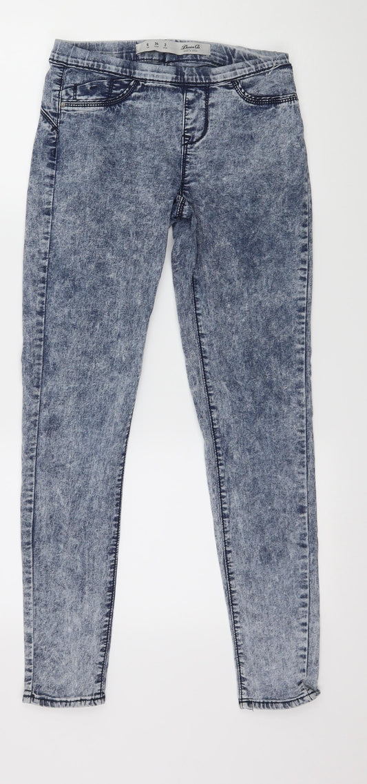 Denim & Co. Womens Blue  Denim Jegging Jeans Size 6 L28 in