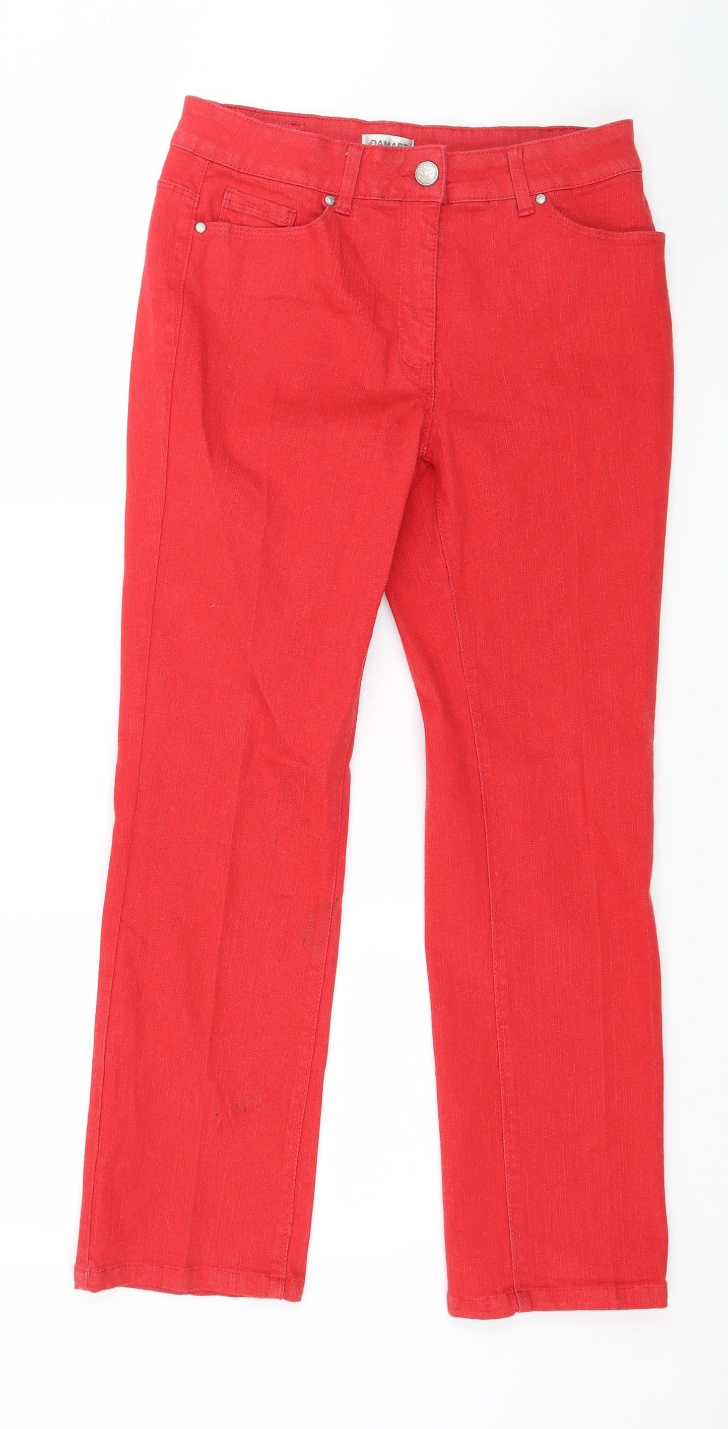Damart Womens Red  Denim Straight Jeans Size 10 L26 in