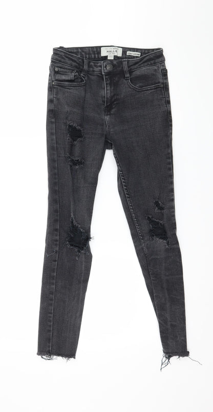 New Look Girls Grey  Denim Skinny Jeans Size 12 Years - Distressed