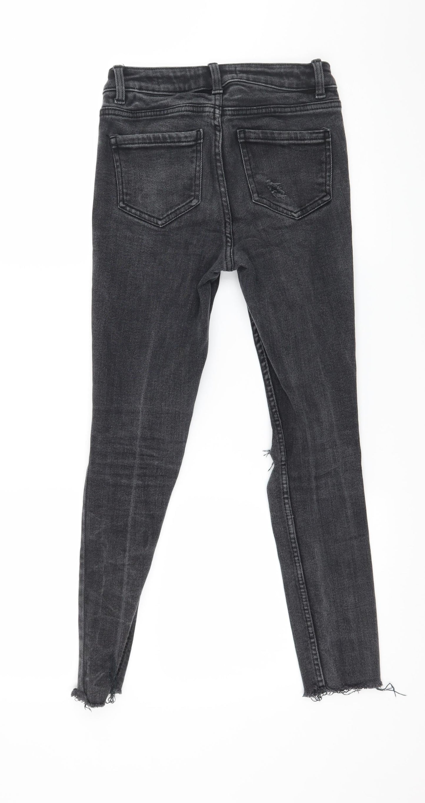 New Look Girls Grey  Denim Skinny Jeans Size 12 Years - Distressed