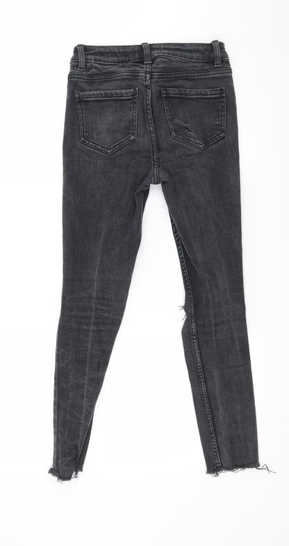 New Look Girls Grey  Denim Skinny Jeans Size 12 Years - Distressed