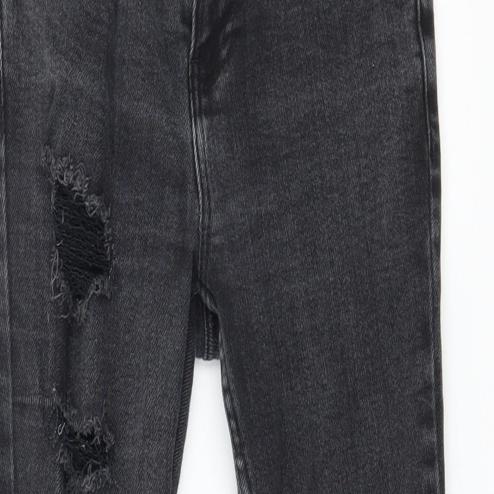 New Look Girls Grey  Denim Skinny Jeans Size 12 Years - Distressed