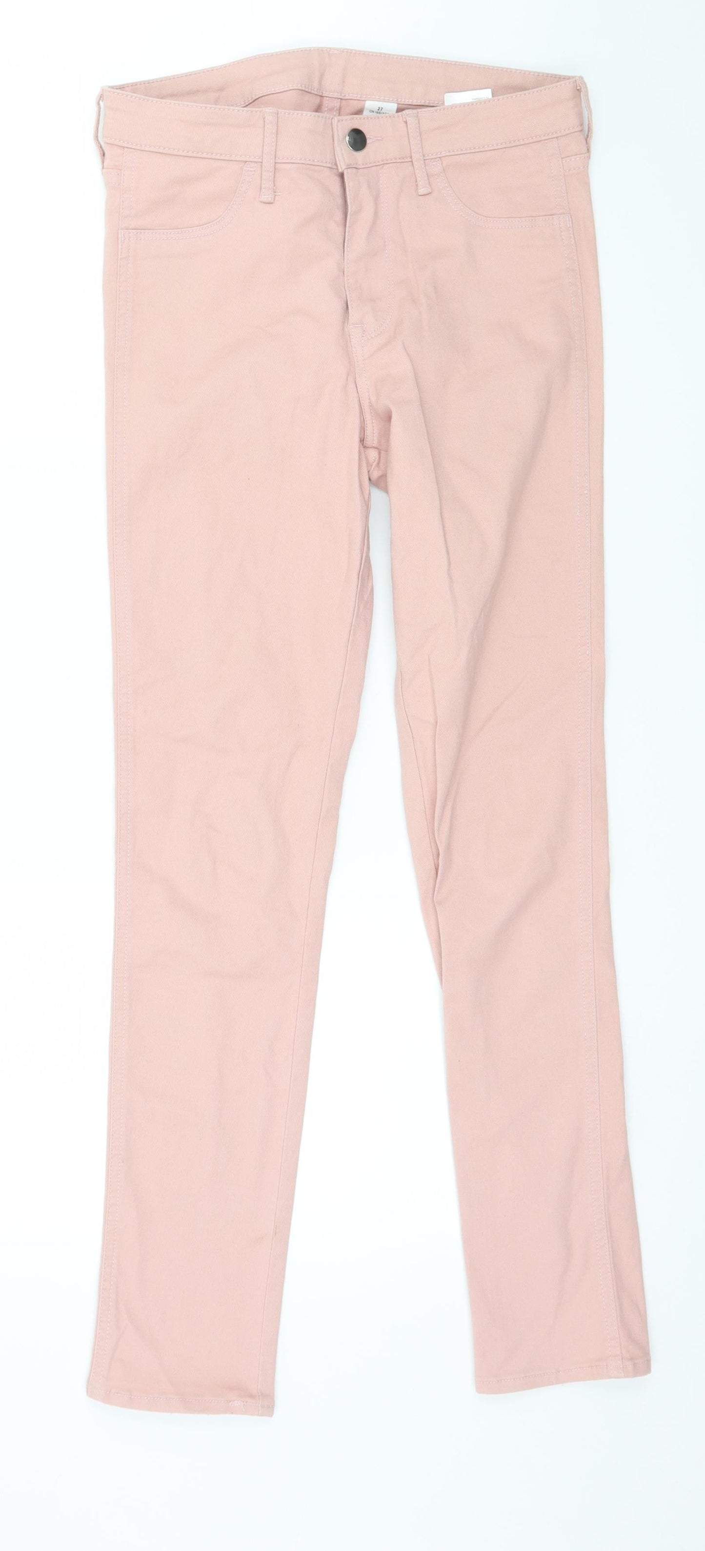 Womens UK Size 27 in H&M Regular Fit Skinny Pink Jeans