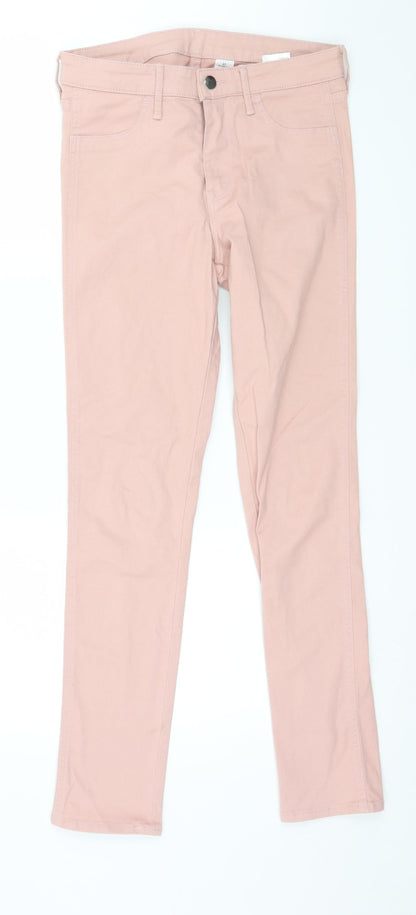 Womens UK Size 27 in H&M Regular Fit Skinny Pink Jeans