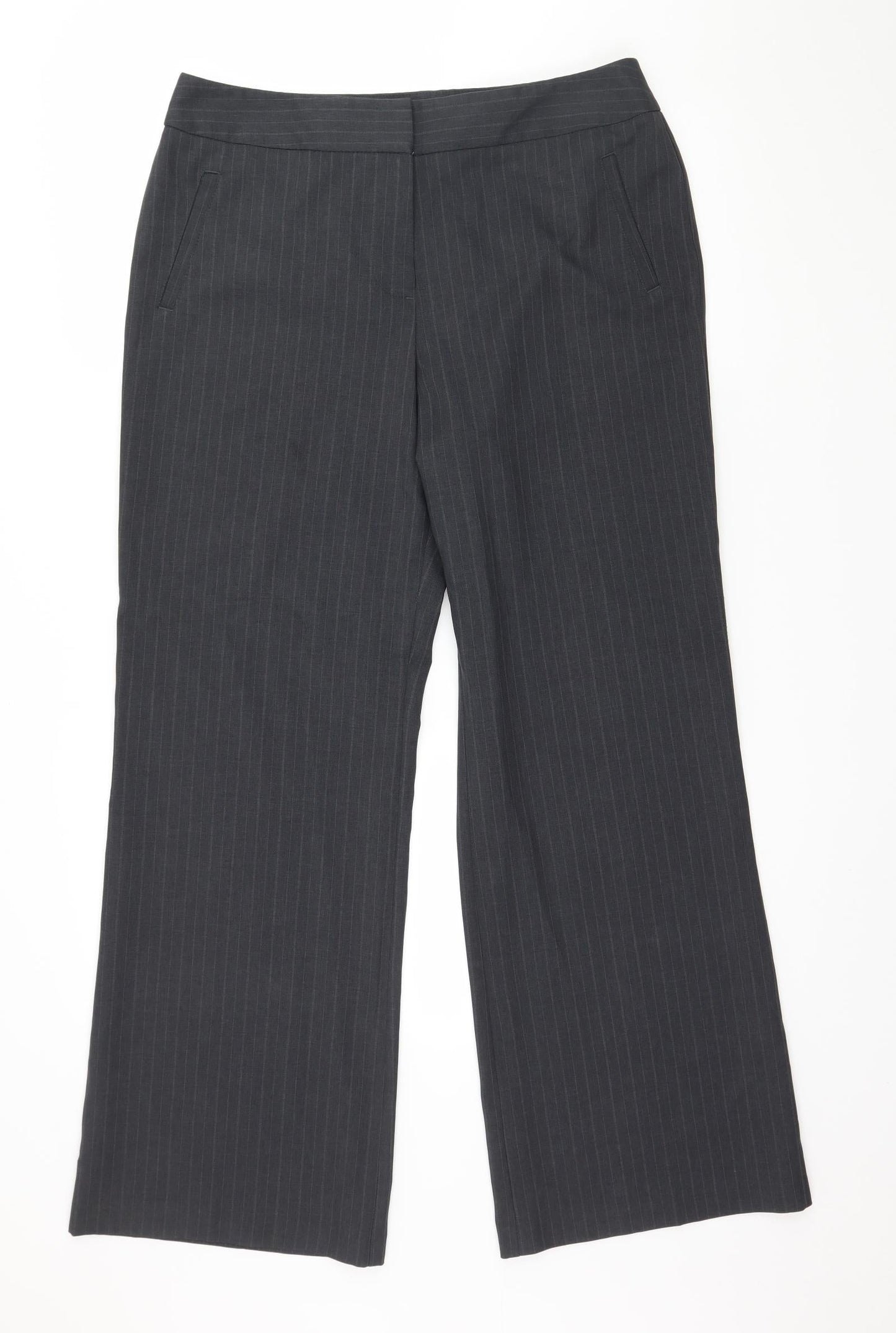 Womens UK Size 14 Marks and Spencer Regular Fit  Grey Trousers