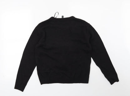 H&M Womens Black   Pullover Jumper Size XS  - Make it Reindeer!