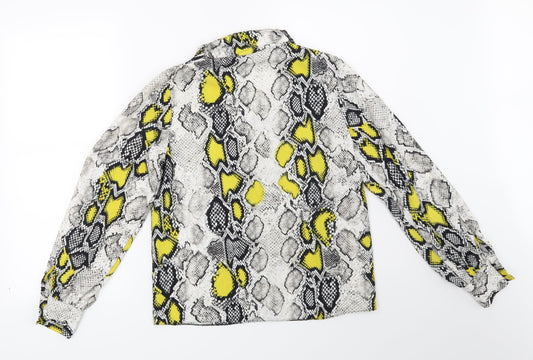 F&F Womens Grey Animal Print  Basic Blouse Size 6