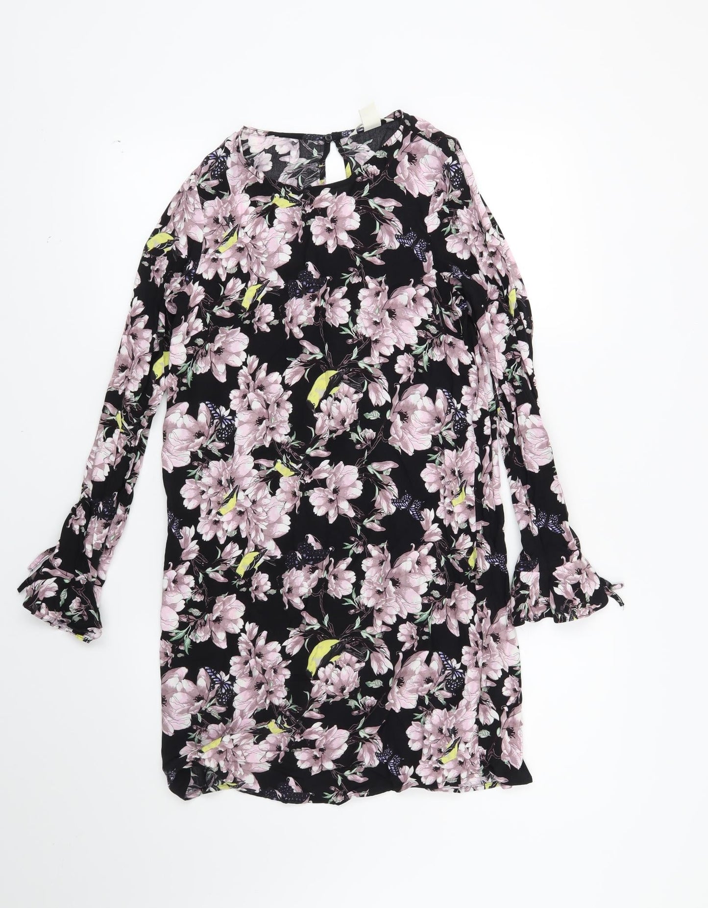 H&M Womens Black Floral  Shift  Size 4