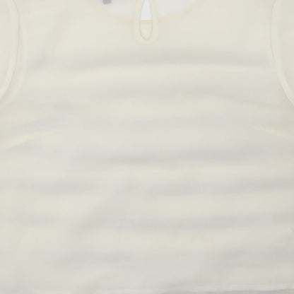 Papaya Womens Beige Striped  Basic Blouse Size 10