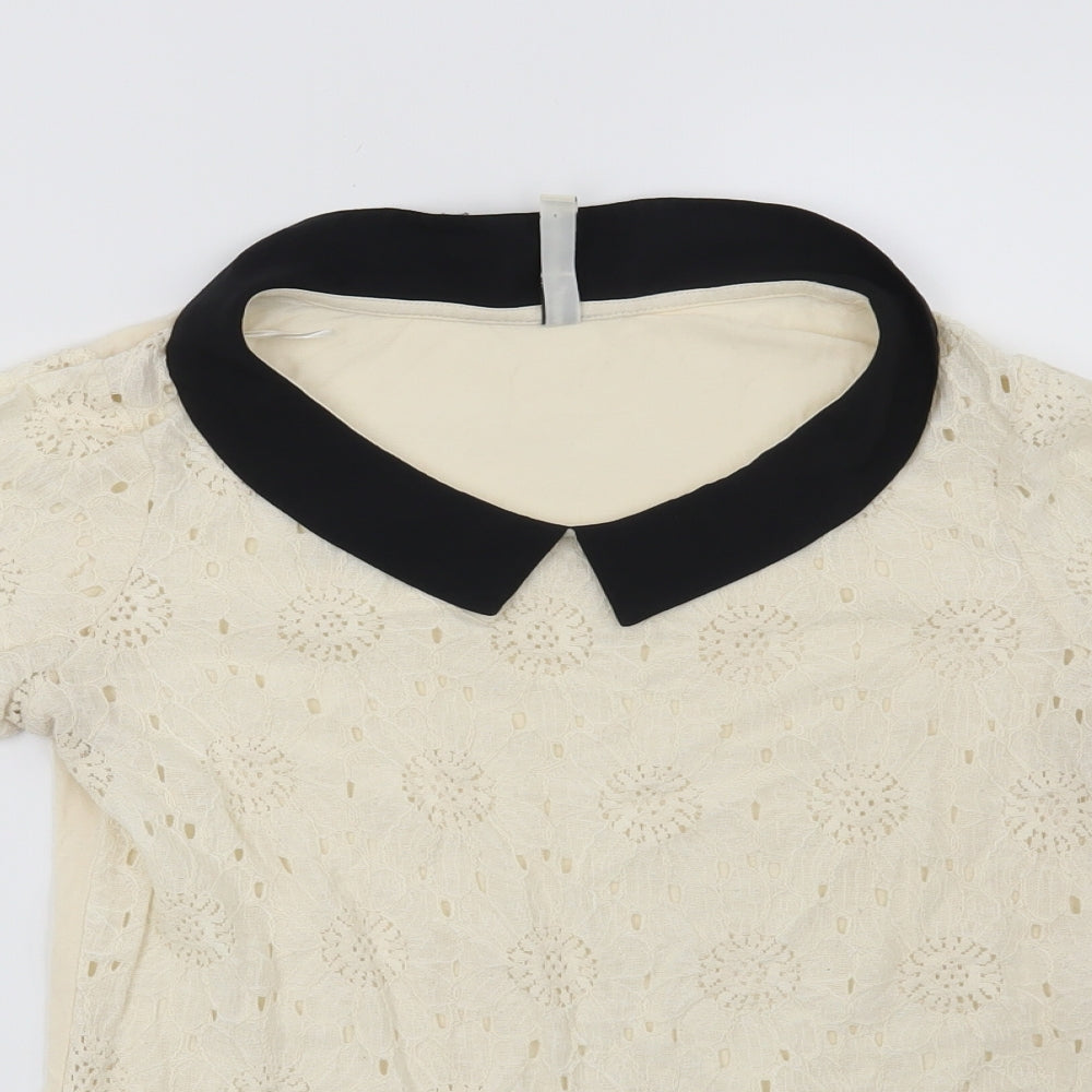 Womens UK Size 8 NEXT Beige Basic Blouse