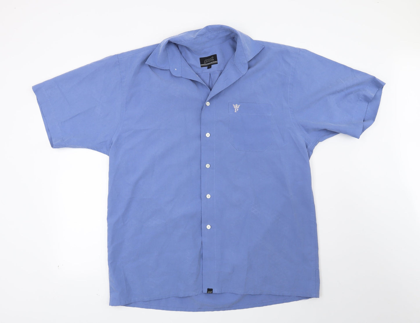 Mens UK Collar Size L Pod Smart Blue  Dress Shirt
