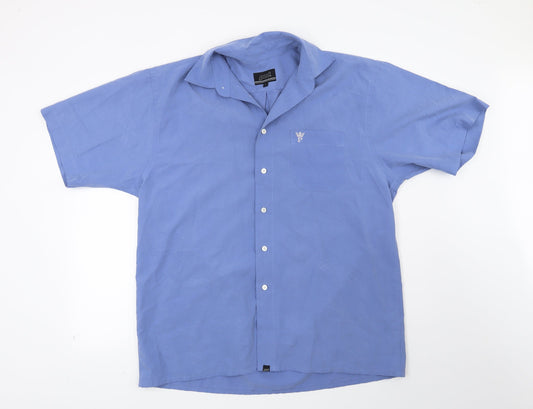 Mens UK Collar Size L Pod Smart Blue  Dress Shirt