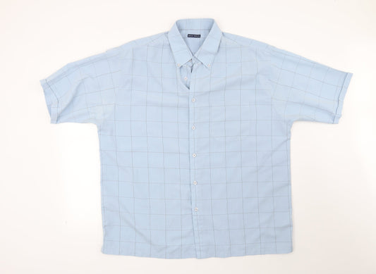 West rock Mens Blue Check   Button-Up Size XL