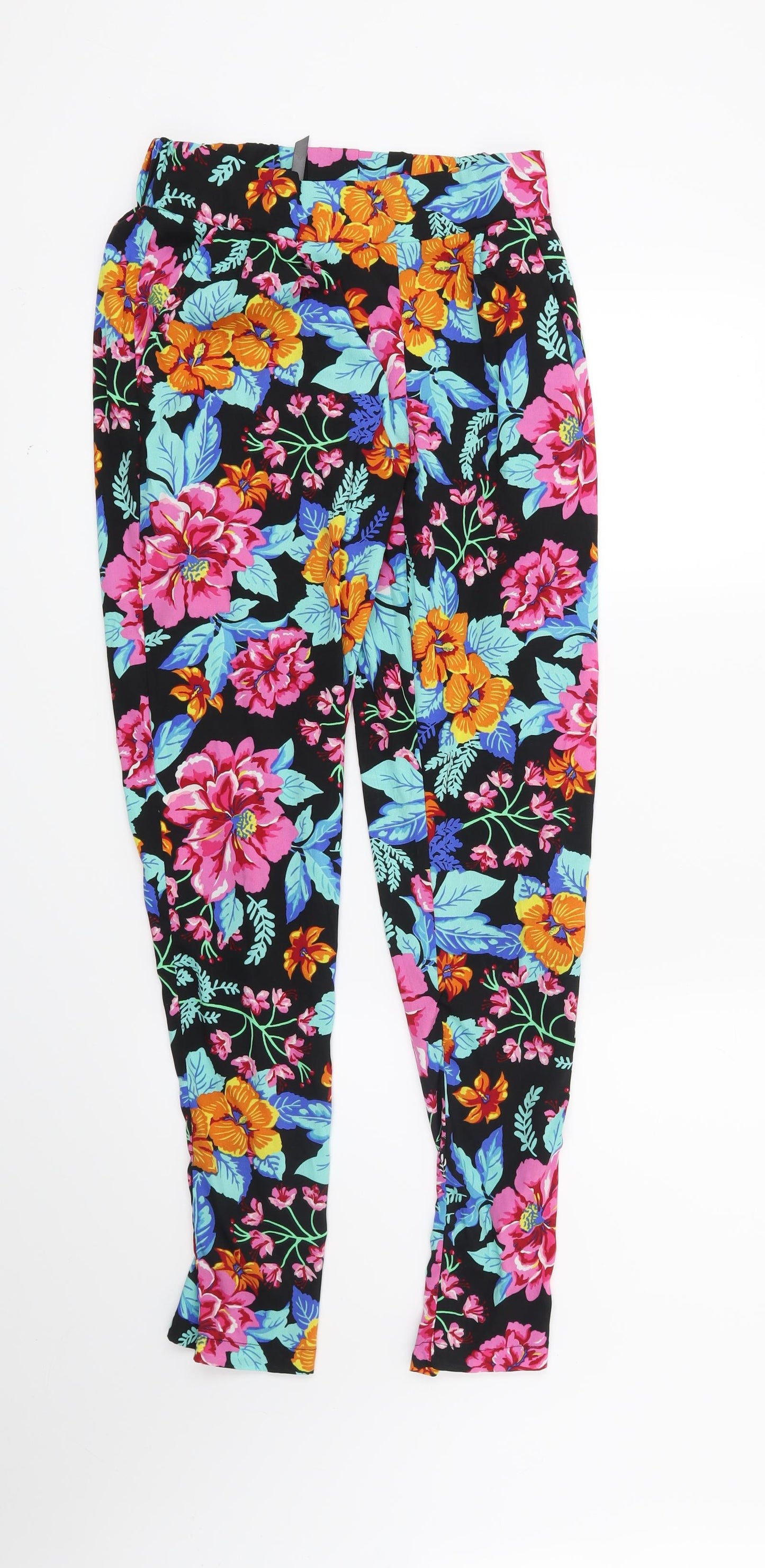 Womens UK Size 8 Preworn Regular Fit  Black Trousers
