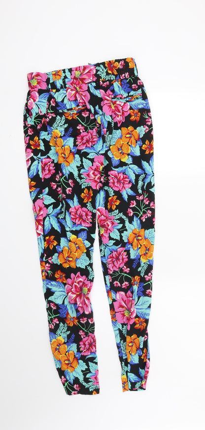Womens UK Size 8 Preworn Regular Fit  Black Trousers